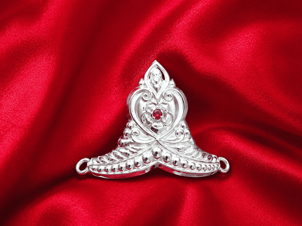 Gahenaz Silver 2-inch Traditional Silver Mukut/Crown for 3-4size Deity/Idol / Dev-Devi view 8
