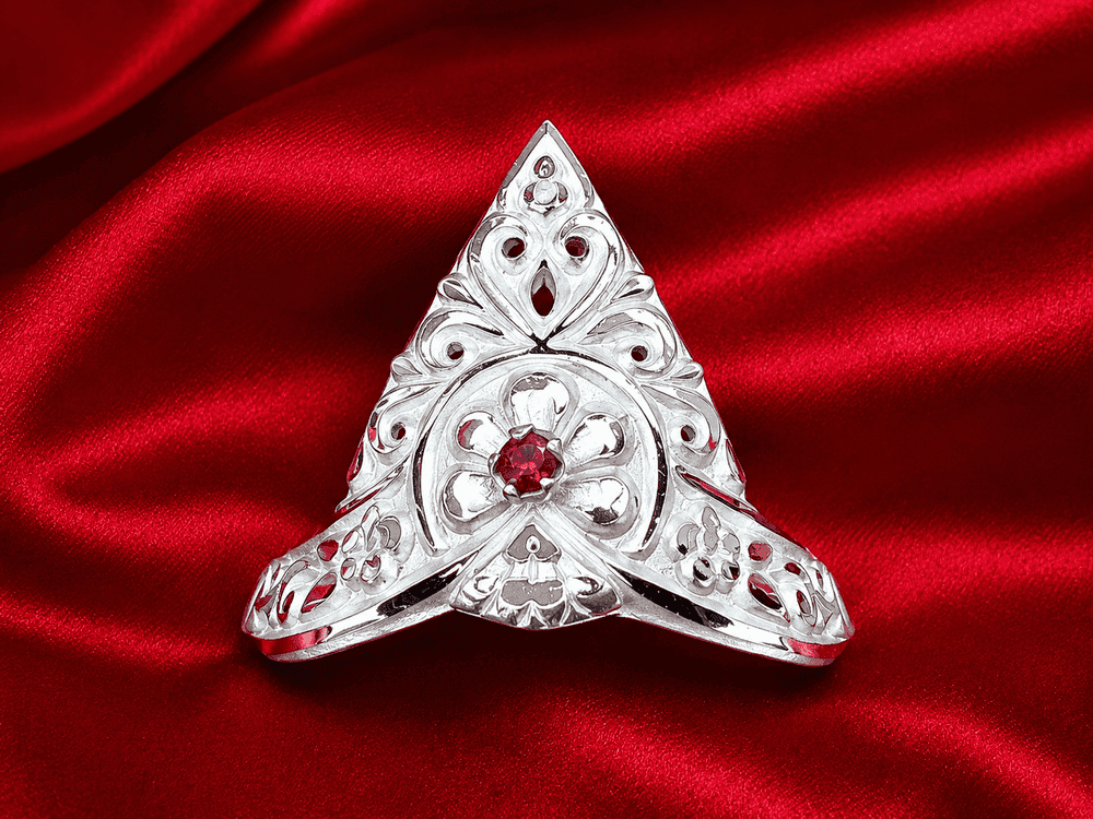 Gahenaz Silver 2-inch Traditional Silver Mukut/Crown for 3-4size Deity/Idol / Dev-Devi view 7