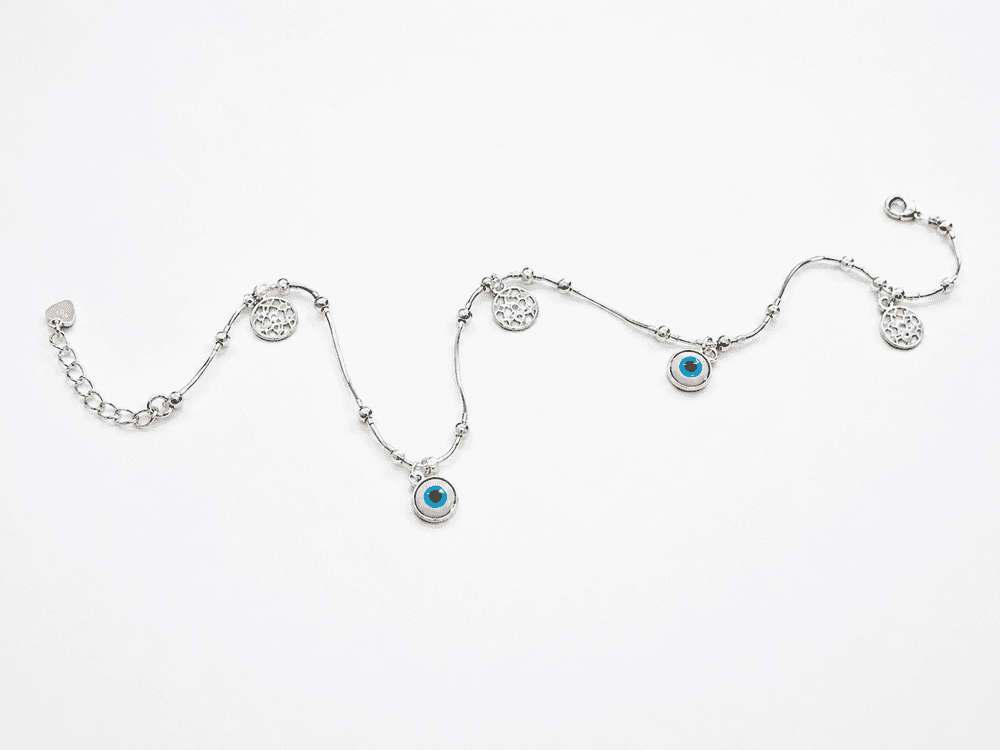 Blue Evil Eyes Anklet