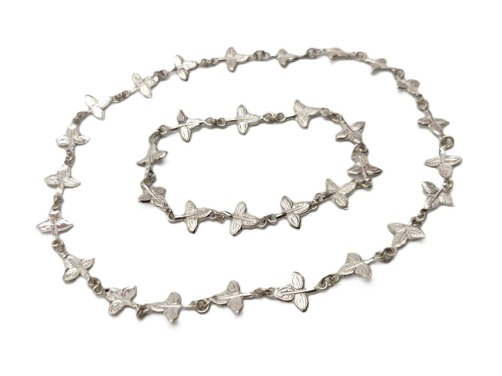 Adjustable Pure Silver Bel patra  / Belpata / Bilva Leaves /  Pathram Leaves Garland/Mala for Shiva Puja