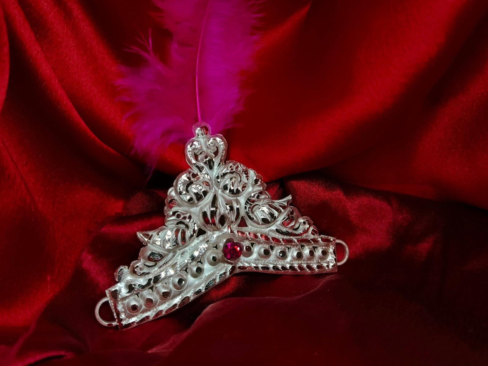 Gahenaz Silver 4-inch Traditional Silver Mukut/Crown for Deity/Idol / Dev-Devi/ Bride view 4