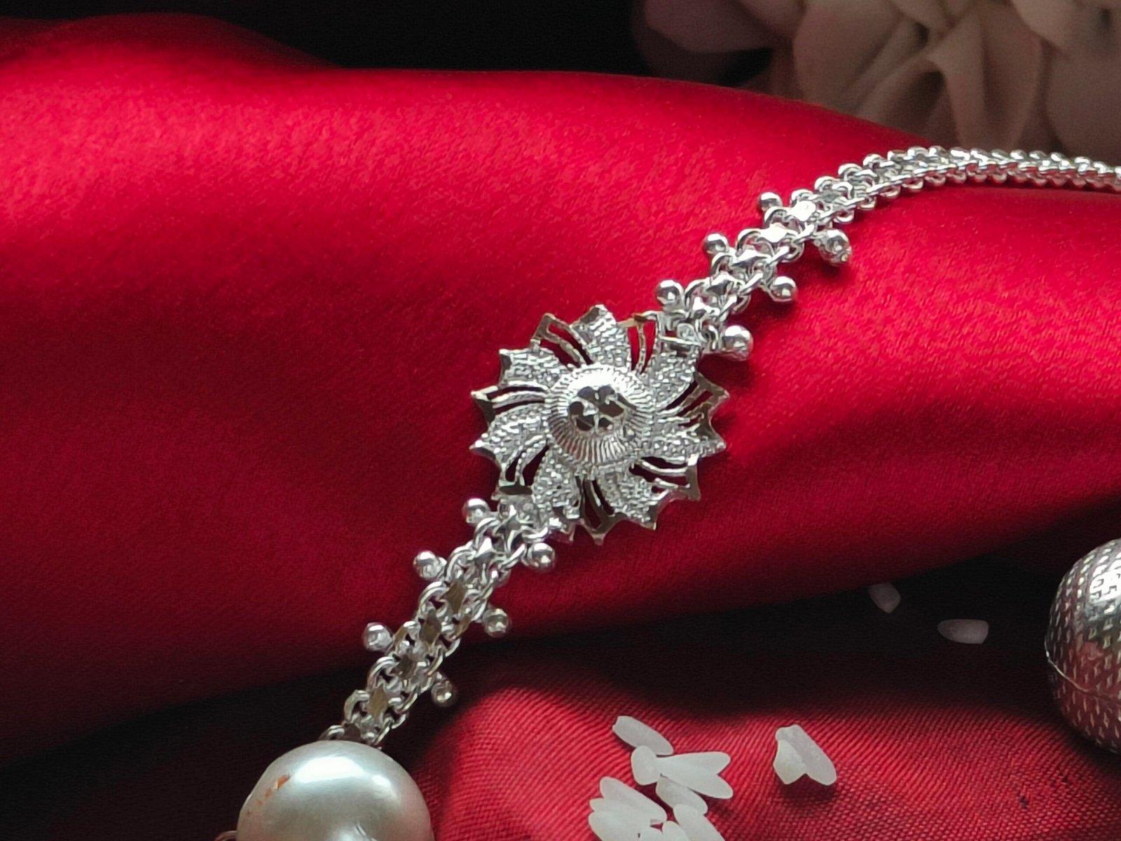 Gahenaz Silver Bracelet Rakhi Shimul view 4
