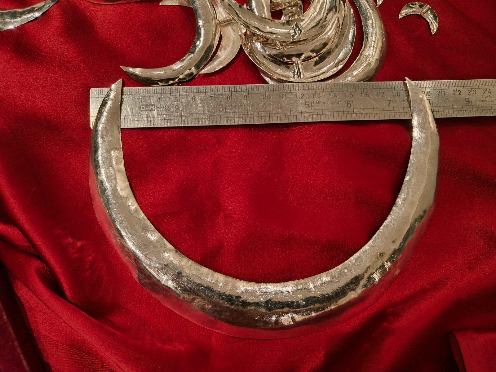 Gahenaz Silver Shivas head accessories Chand / Moon / Chad / Half moon view 5