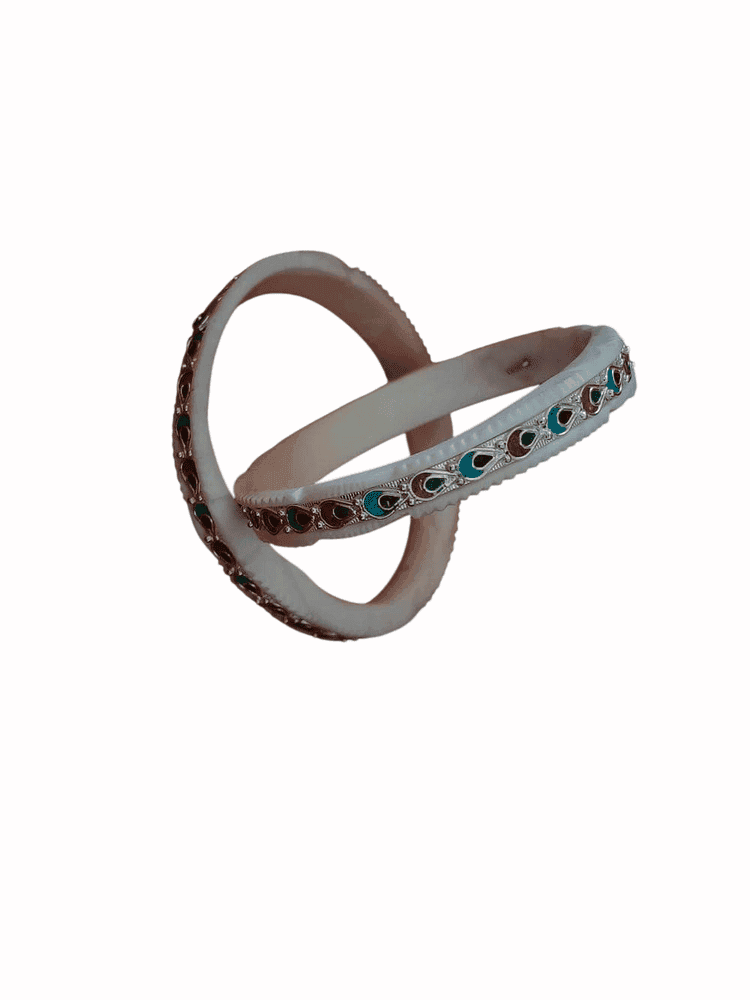 Gahenaz Silver Diya Meena Sakha Size 2.4