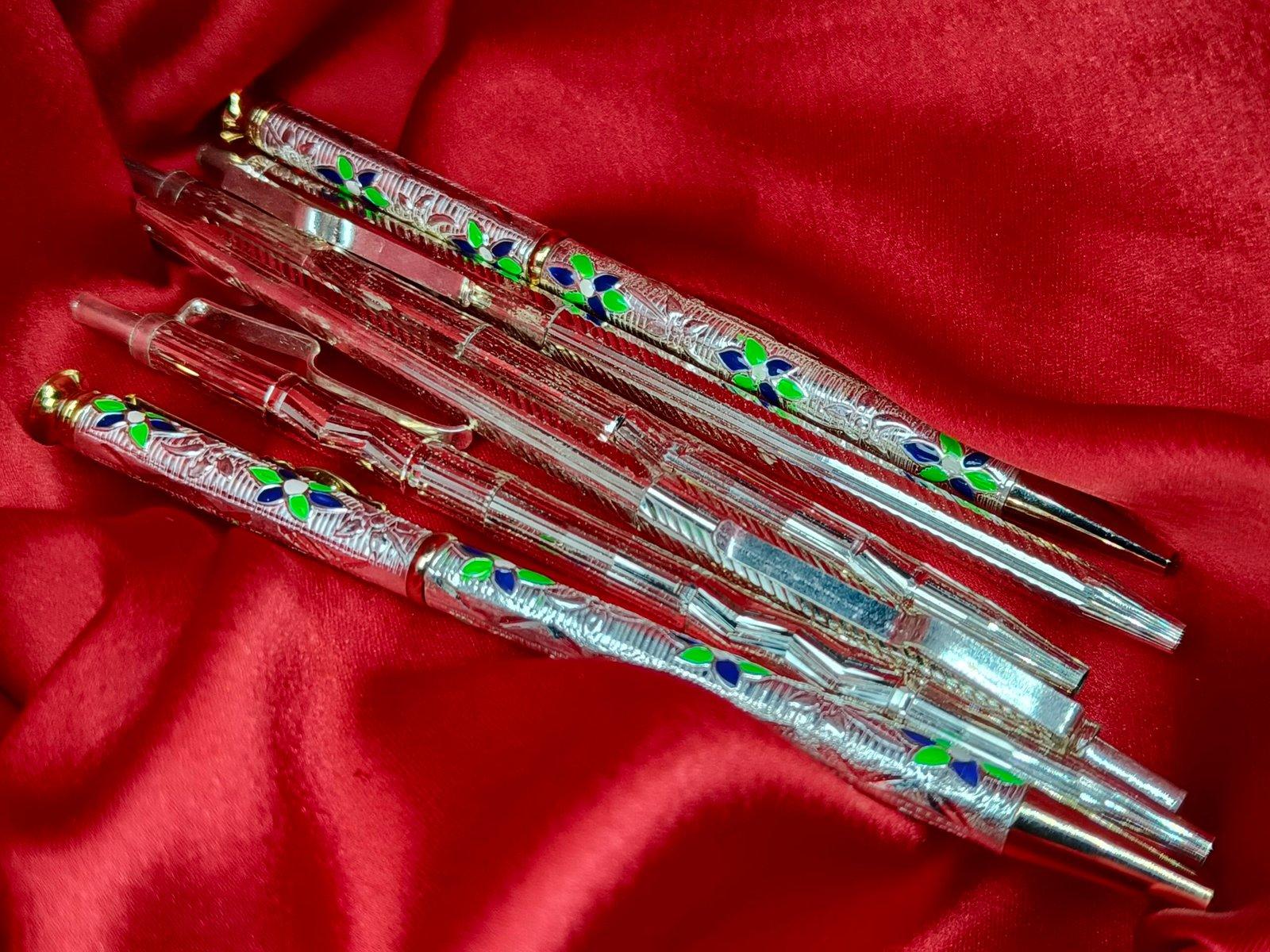 Pure Silver Meena Pen view 5