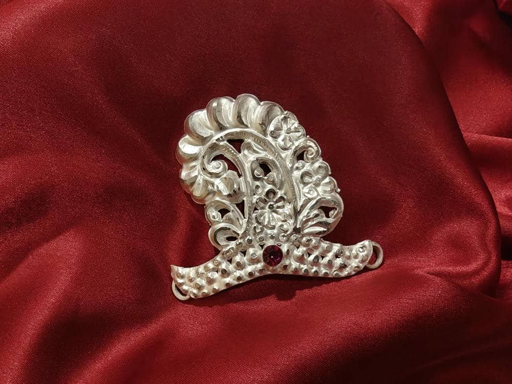 Gahenaz Silver 3inch Mukut / Crown for 5-6size Dev / Devi / God / Idols 3 Gahenaz Silver 3inch Mukut / Crown for 5-6size Dev / Devi / God / Idols