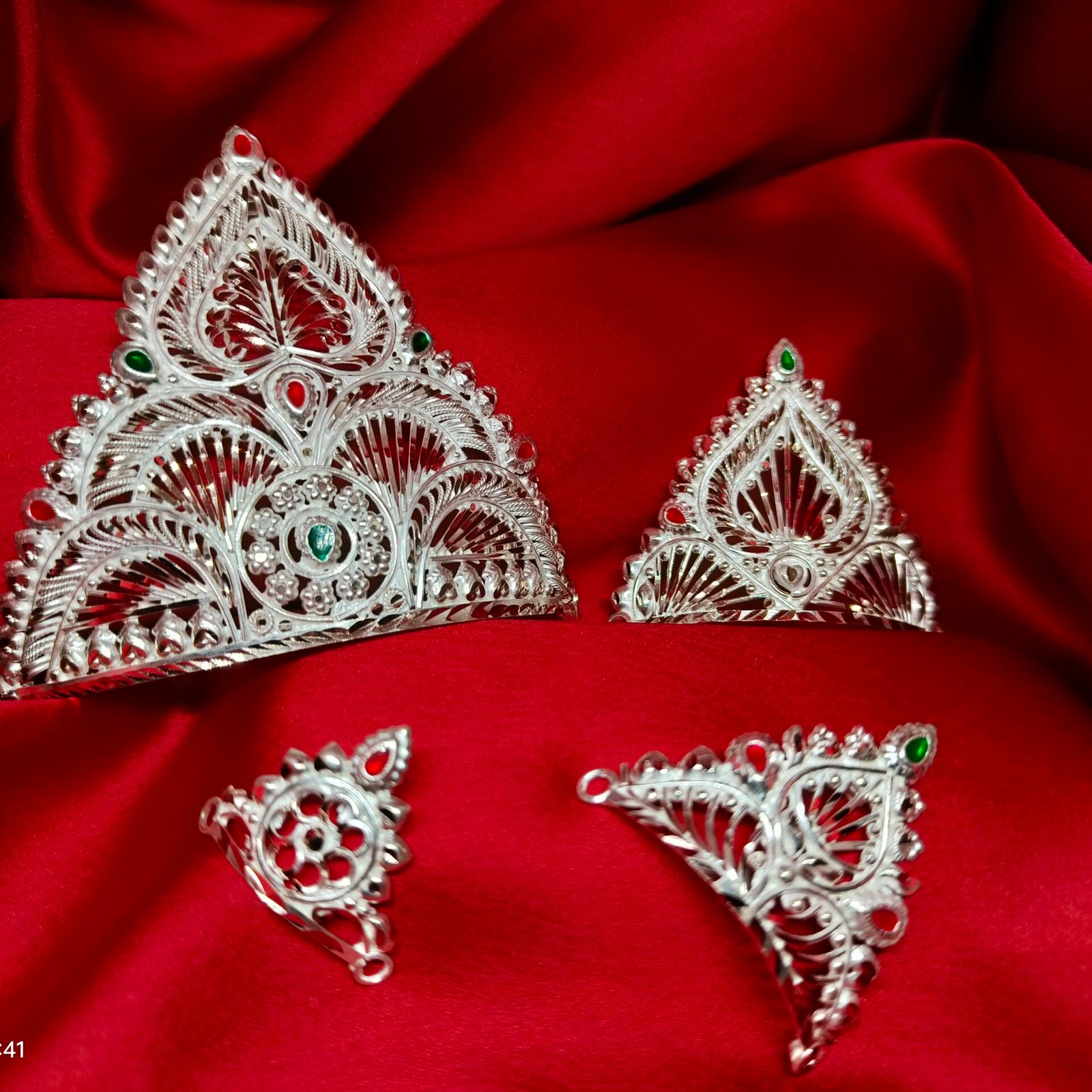 Silver Mukut Silver Ornaments For Ganpati Silver Ornaments For