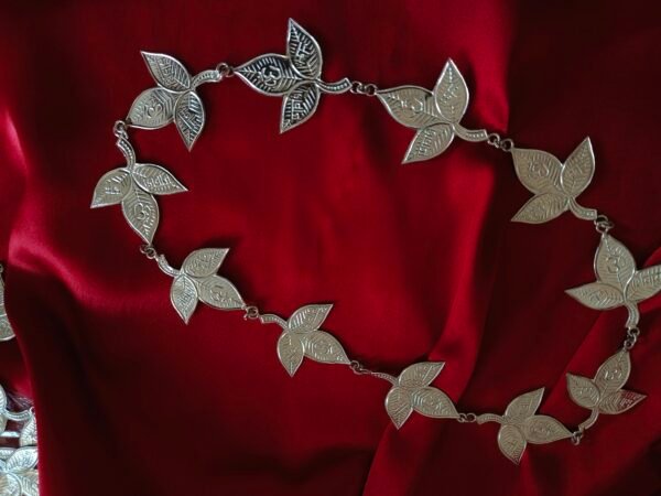 Gahenaz Silver 2" Namah Shivay Belpatra/Belpata/Bilva Leaves Garland/Mala