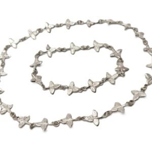 Adjustable Pure Silver Bel patra  /Belpata /Bilva Leaves / Pathram Leaves Garland/Mala for Shiva Puja