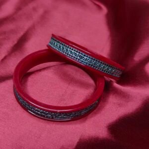Alternative view of Gahenaz Silvera Krishna Red Pola Bangle 2.4