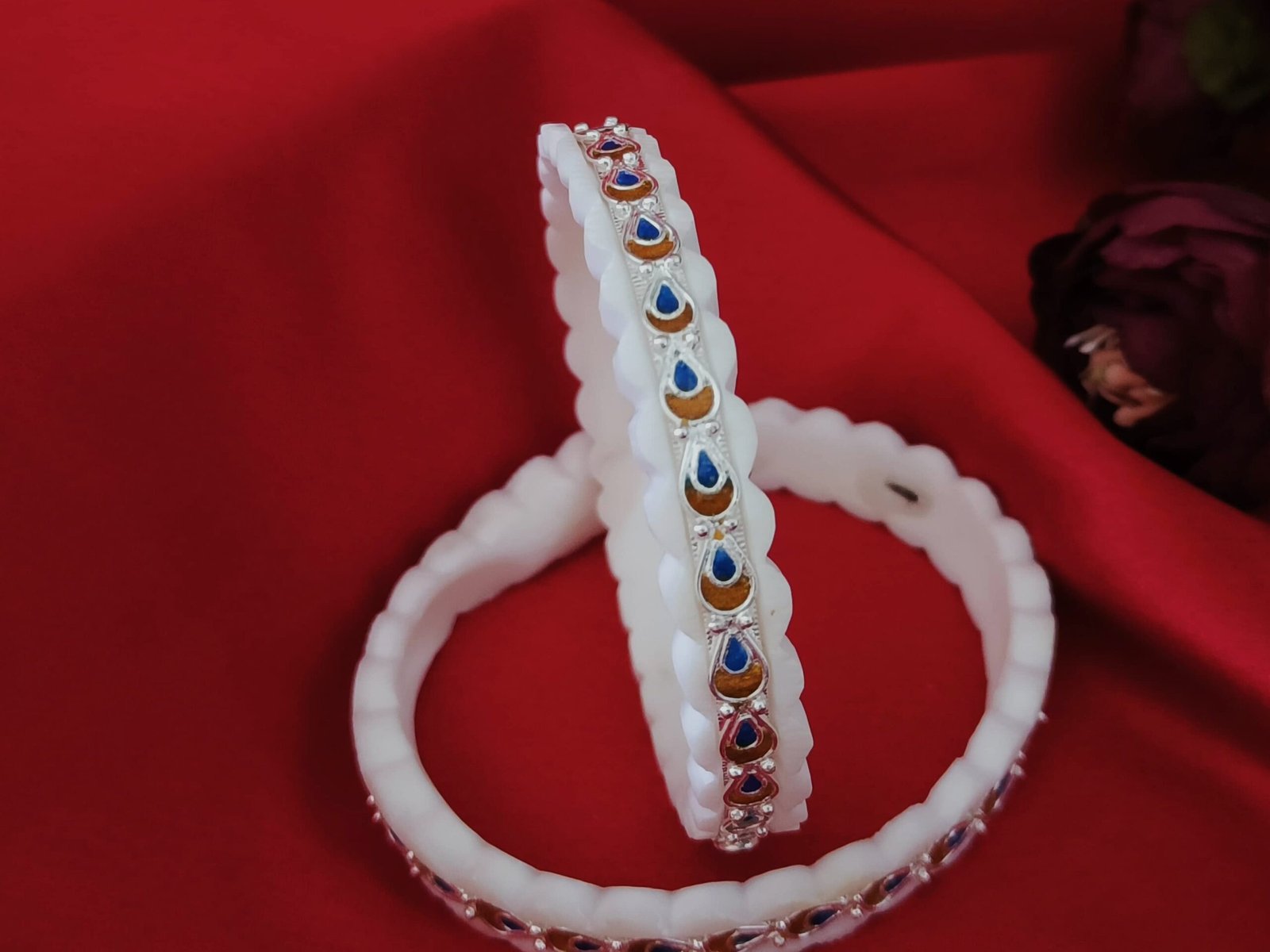 Gahenaz Silver Meena Sakha Size 2.3 3 Gahenaz Silver Meena Sakha Size 2.3