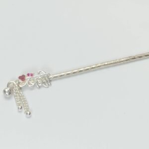 Gahenaz Silver Bangshi Flute 3.5inch / Bashi for Laddu Gopal / Krishna / Kanha