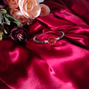 Alternative view of Gahenaz Silver Red Mogra Loha / Noa / Iron Bangle / Kada 2.4