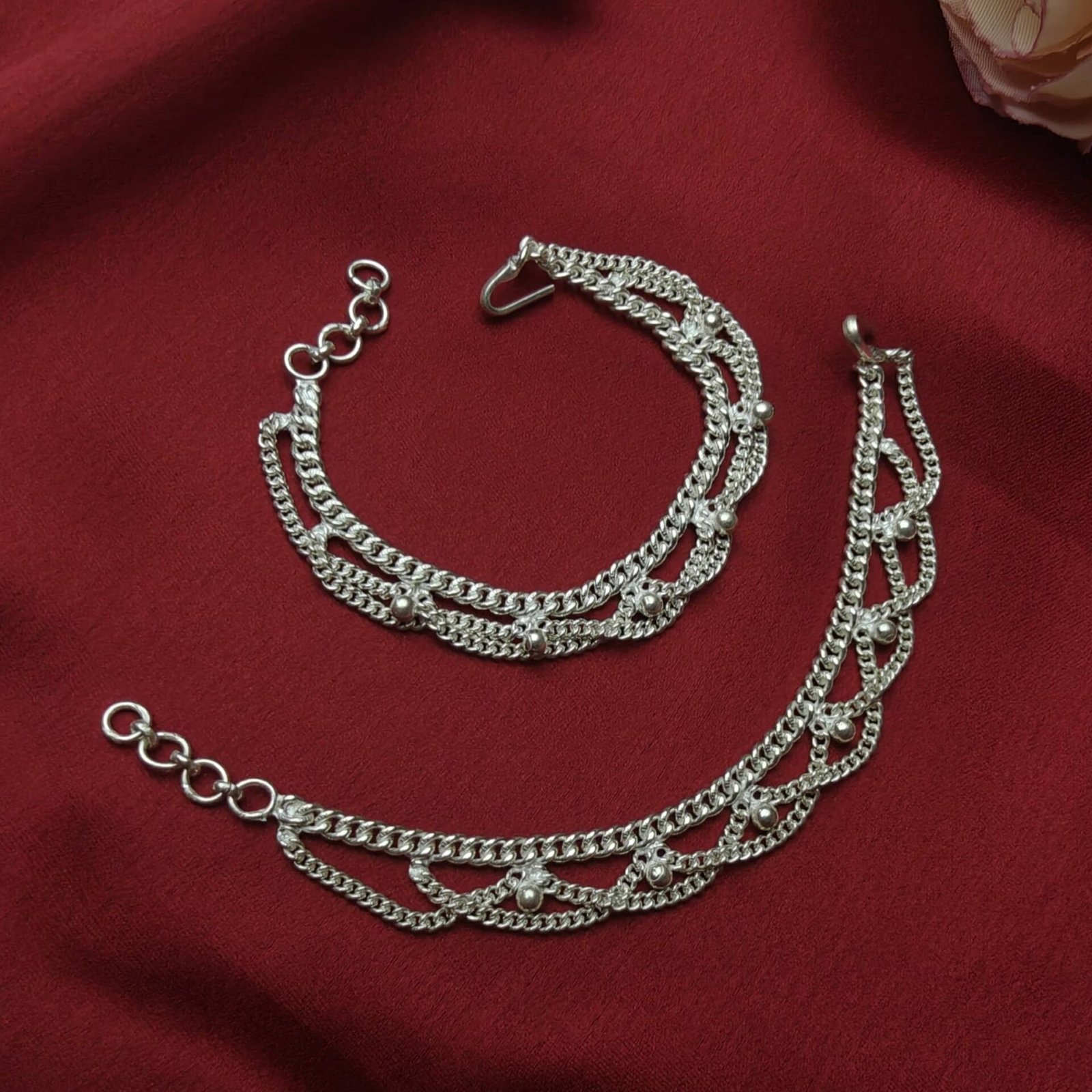 Krishna Payel Anklet For Idol Gahenaz Silver: Timeless