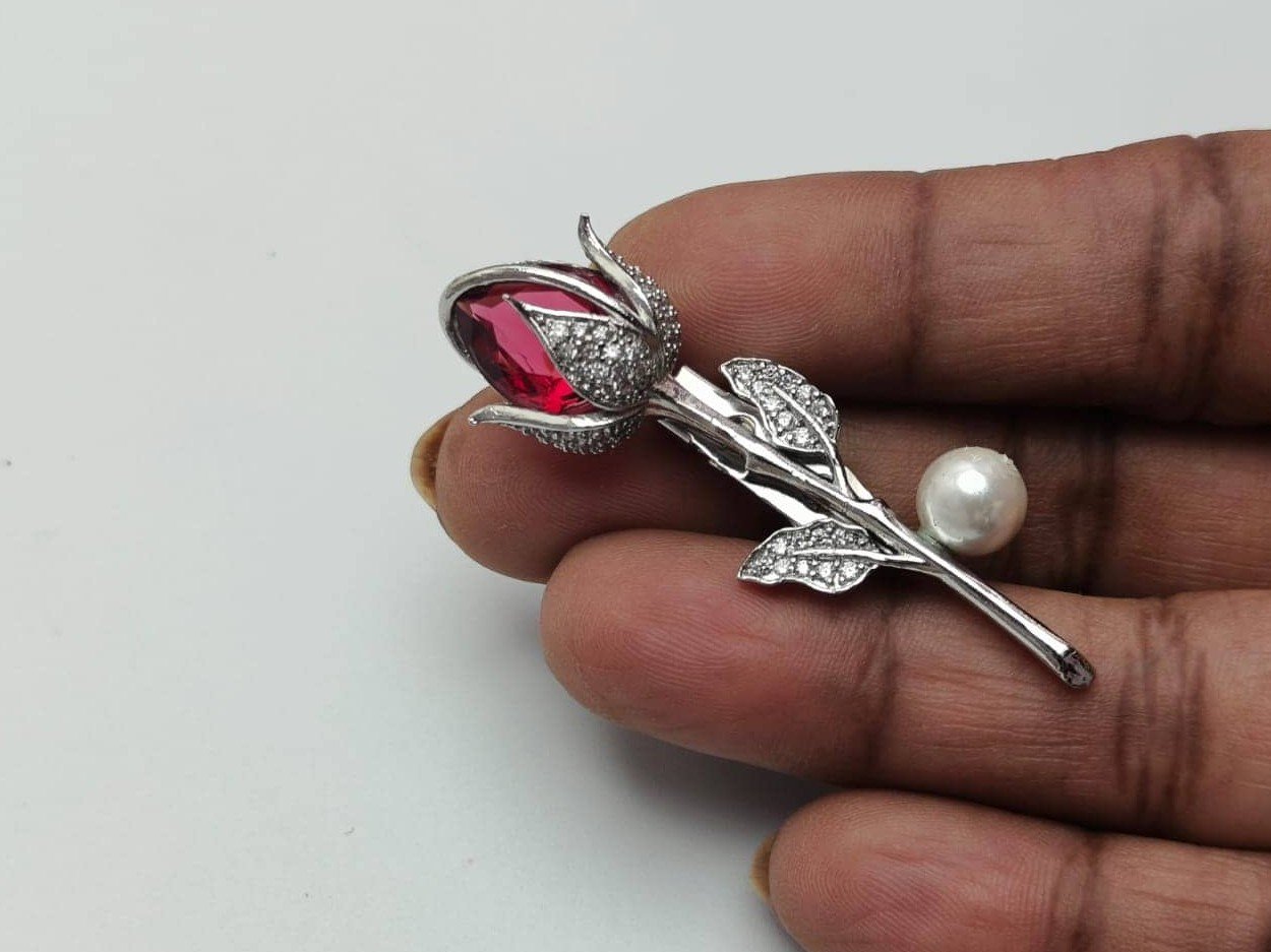 Coat pin cum Saree pin Rose - Image 3