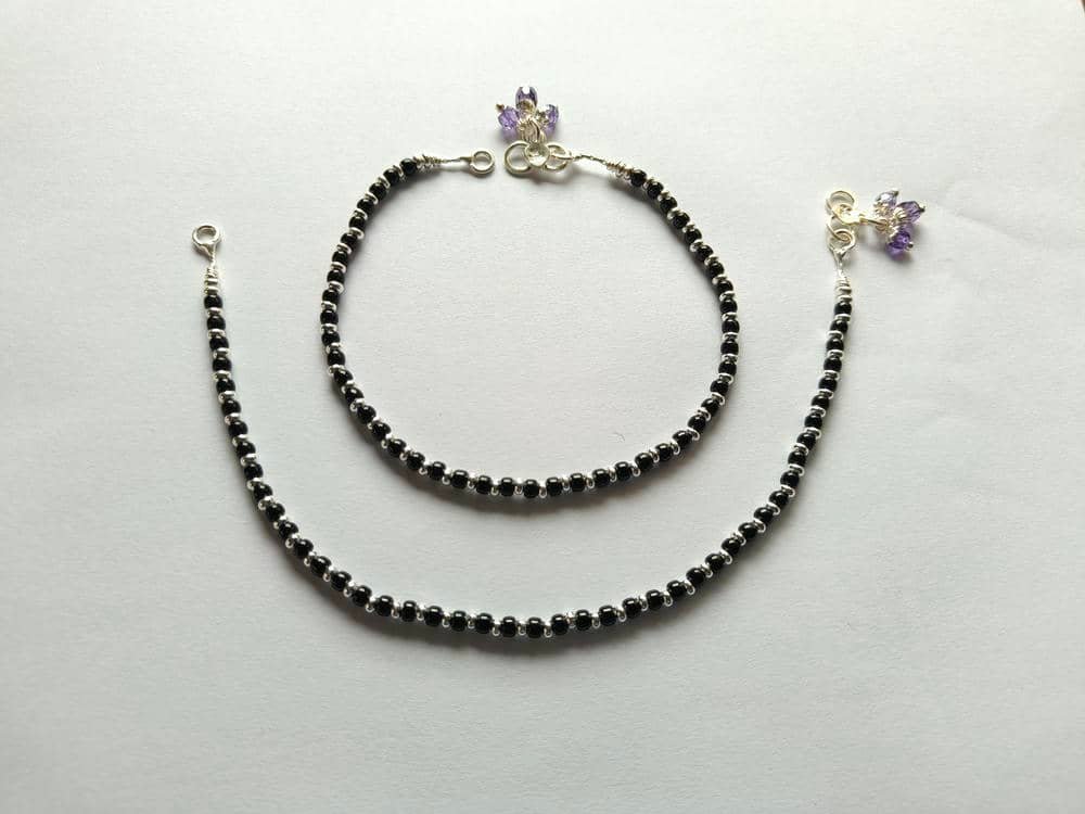Black Beads Anklet / Payel 5 Black Beads Anklet / Payel - Image 3